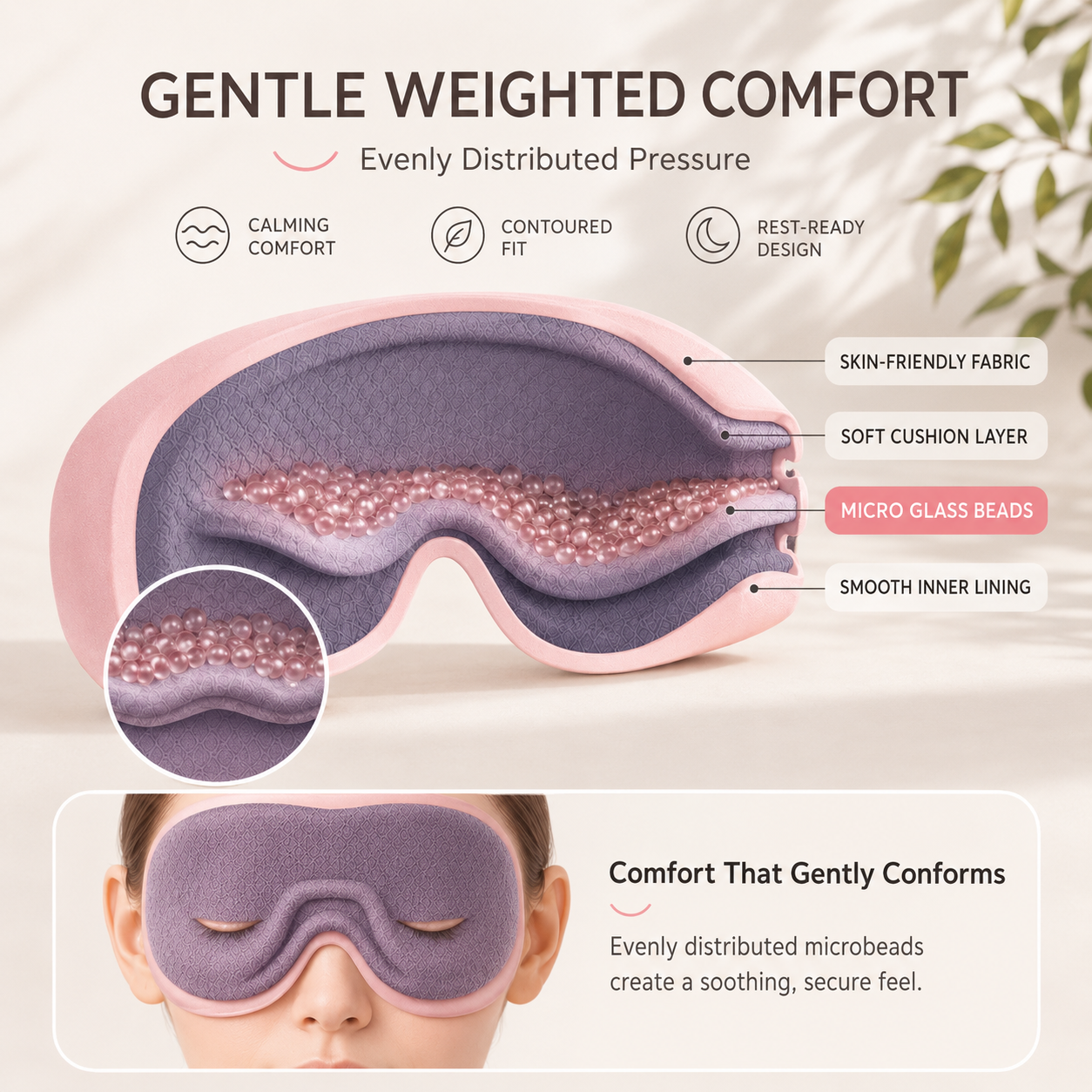 Light-blocking weighted sleep mask product view