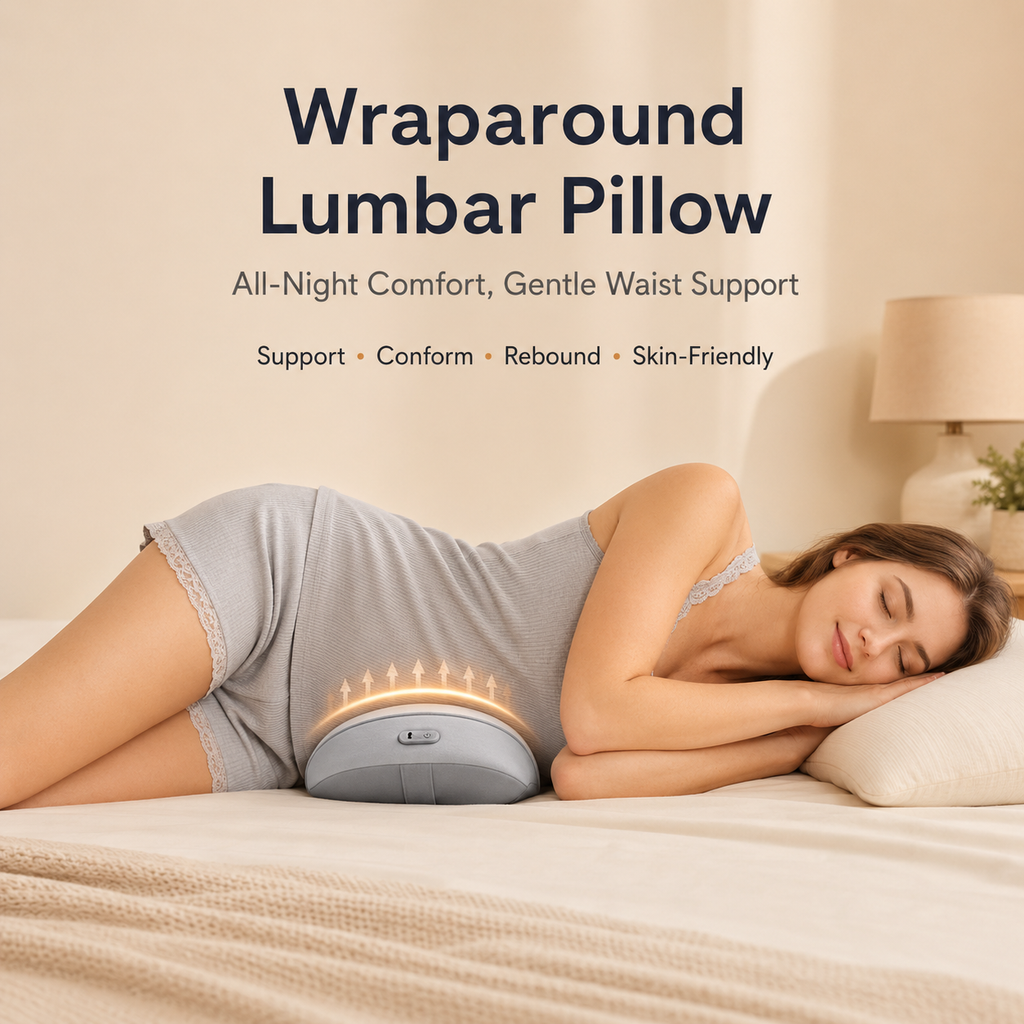 Adjustable memory foam lumbar pillow support detail