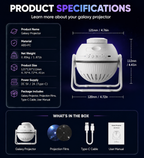 Galaxy star projector dimensions and feature overview