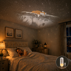 Galaxy wall night light projecting stars in a bedroom
