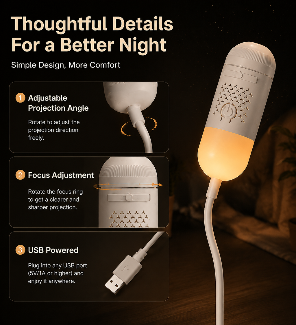 USB-powered starry sky wall light controls