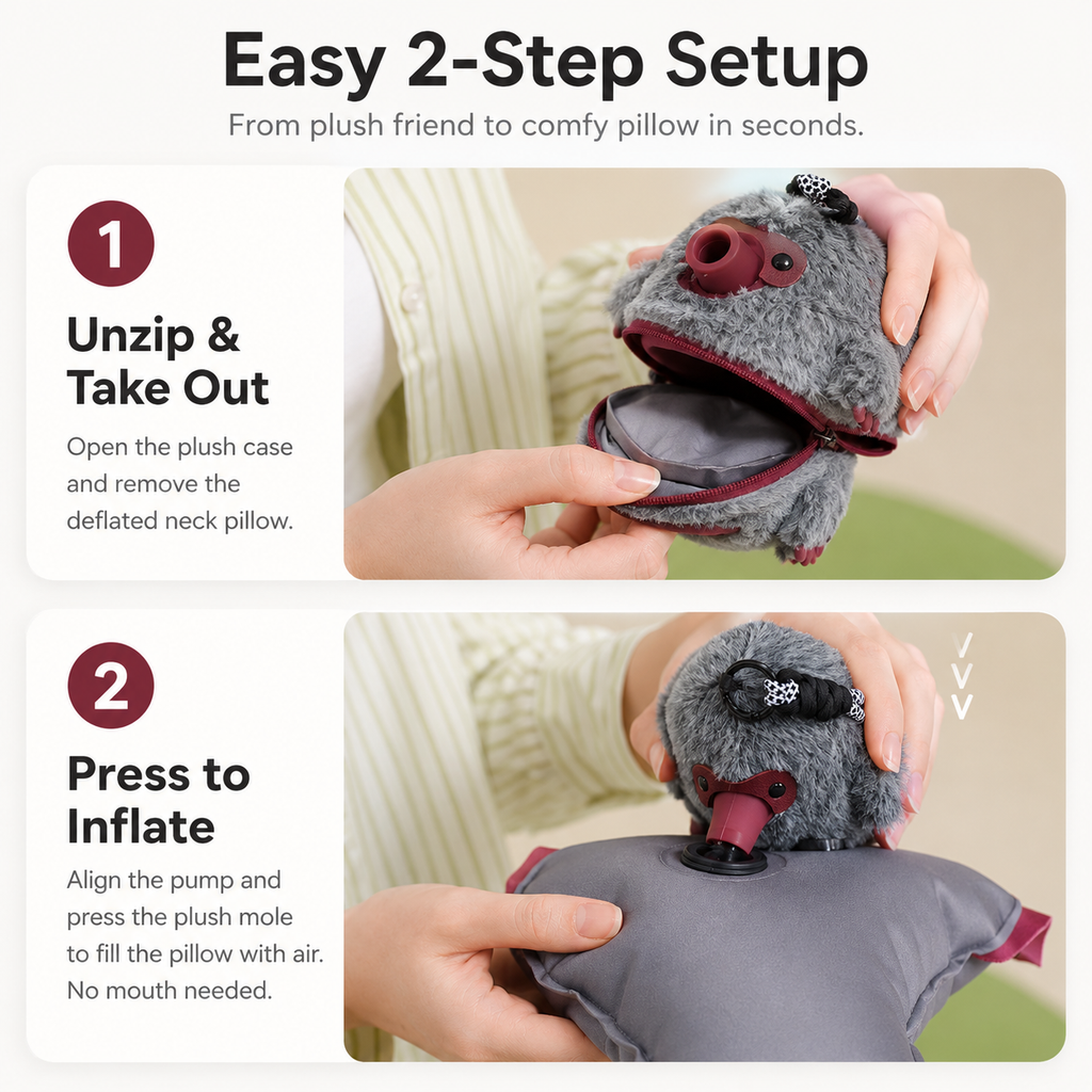 Portable travel pillow fabric and valve detail