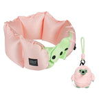 Pocket Inflatable Travel Neck Pillow with Press-to-Inflate Plush Pump