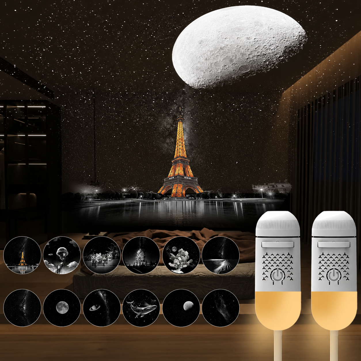 Starry sky wall lamp Dual Light Atmosphere Bundle with two lights and 24 effects